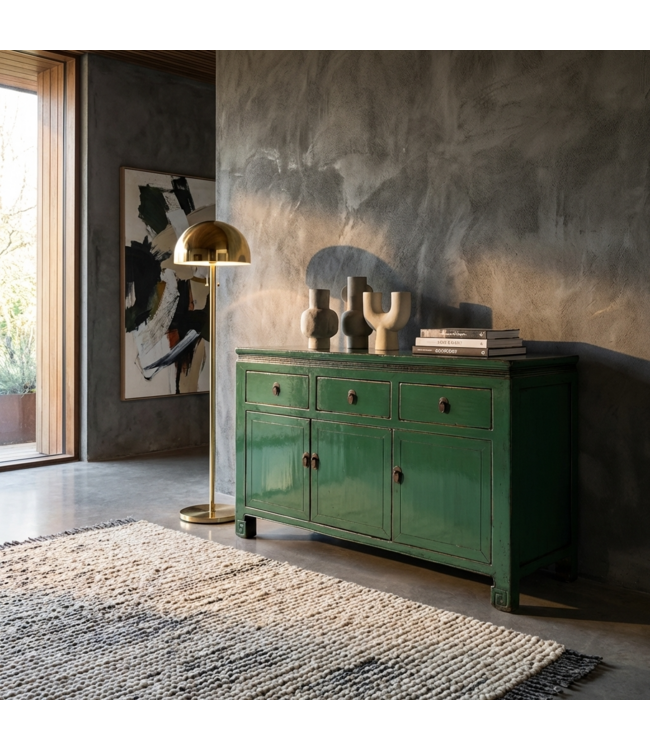 Buffet Chinois Ancien Vert d'eau Haute Brillance L143xP42xH85cm