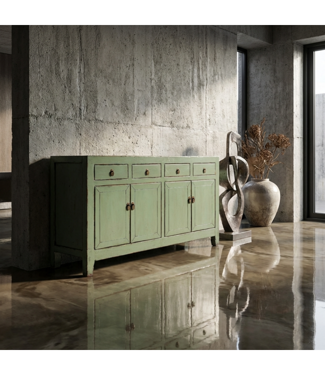 Antique Chinese Sideboard Mint High Gloss W157xD40xH90cm