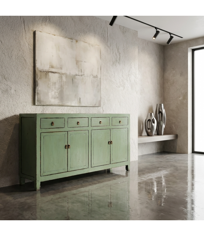 Aparador Chino Antiguo Menta Alto Brillo A157xP40xAlt90cm