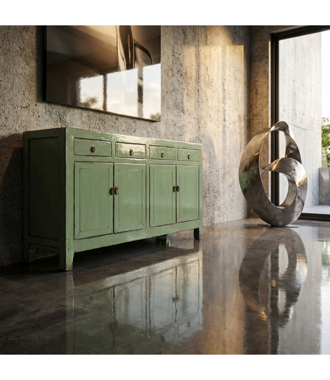 Antieke Chinese Dressoir Mint High Gloss B157xD40xH90cm