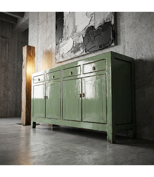 Aparador Chino Antiguo Menta Alto Brillo A157xP40xAlt90cm