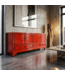 Meuble TV Chinois Ancien Rouge Haute Brillance L151xP39xH54cm