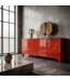 Meuble TV Chinois Ancien Rouge Haute Brillance L131xP38xH55cm