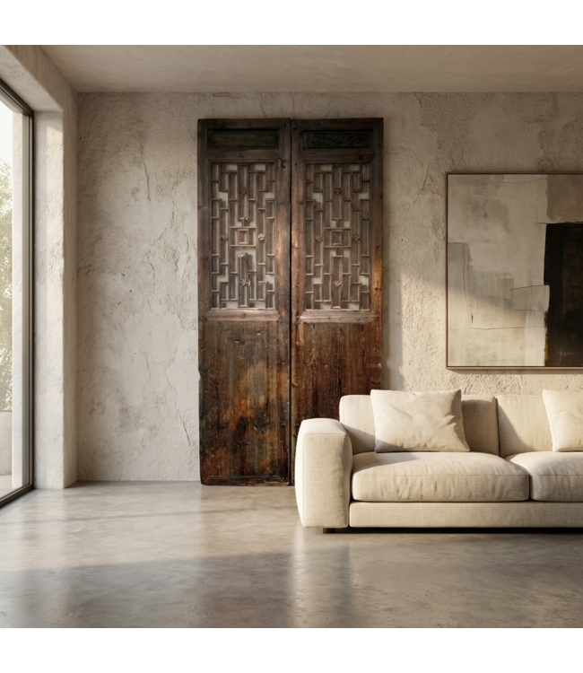 Antieke Chinese Houten Panelen Set/2 B125xH257cm