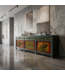 Credenza Cinese Antica Dipinta a Mano L250xP47xA85cm