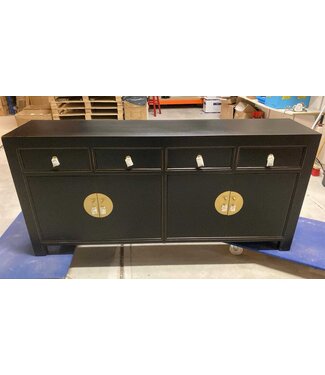 Fine Asianliving OUTLET Chinese Dressoir Onyx Zwart - Orientique Collectie B180xD40xH85cm ZELF AFHALEN
