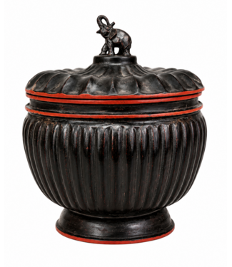 Fine Asianliving Thai Storage Pot Handmade Black D30xH40cm
