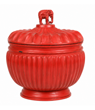 Fine Asianliving Thai Storage Pot Handmade Red