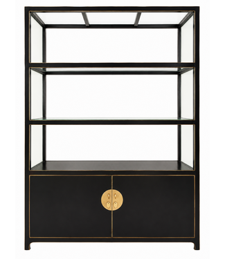 Fine Asianliving OUTLET Chinese Shelving Cabinet with Glass Panels W142xD50xH215cm SELF PICK UP