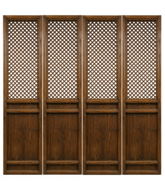 Fine Asianliving Antiek Chinees Kamerscherm Houten Panelen Handgesneden Set/4 Per Paneel B63xD8xH278cm