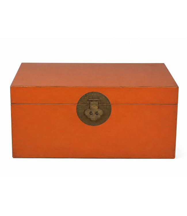 Baule Cassapanca Cinese Antico Rosso L90xP60xA43cm