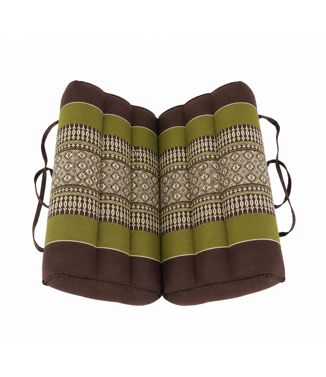 Thai Cushion Yogaseat 40x40x7cm (Folded) Meditation Pillow Block Kapok Green
