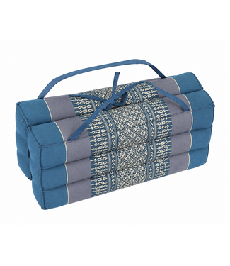 Fine Asianliving Thai Kissen Yoga Sitz 40x40x7cm (gefaltet) Meditation Kissenblock Kapok Blau