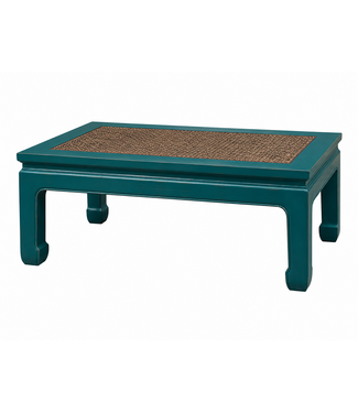 Fine Asianliving Mesa de Centro China de Madera y Bambú Azul A132xP70xA45cm