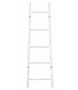 Fine Asianliving Echelle Bambou Blanc 45x150cm Fabriquée à la Main en Thailande