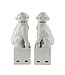 Chinese Foo Dogs Set/2 Porcelain White Handmade D10xH34cm