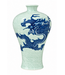Chinese Vase Porcelain Handpained Dragon Blue White 3D D25xH35cm