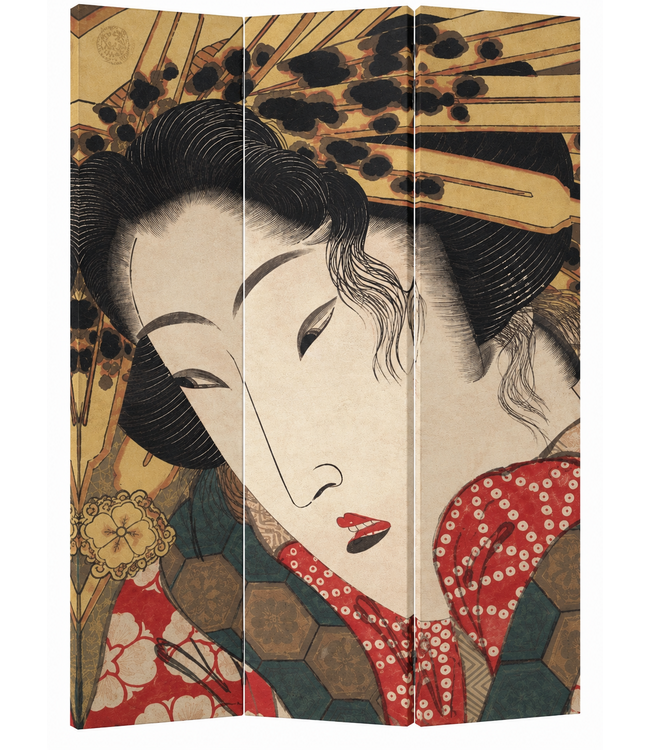 Paravent Raumteiler B120xH180cm 3-teilig  Japanische Geisha