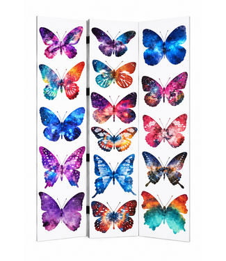 Fine Asianliving Room Divider Privacy Screen 3 Panels W120xH180cm Butterflies