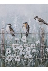Canvas schilderij " vogels in weide"