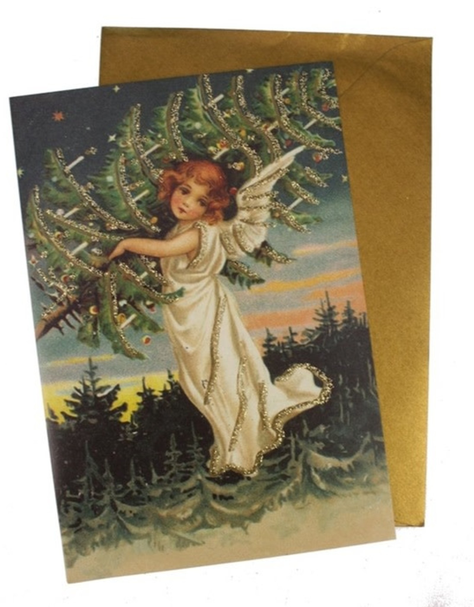 Carte Ange avec arbre de Noël