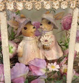 Decoratie konijntjes met bloem