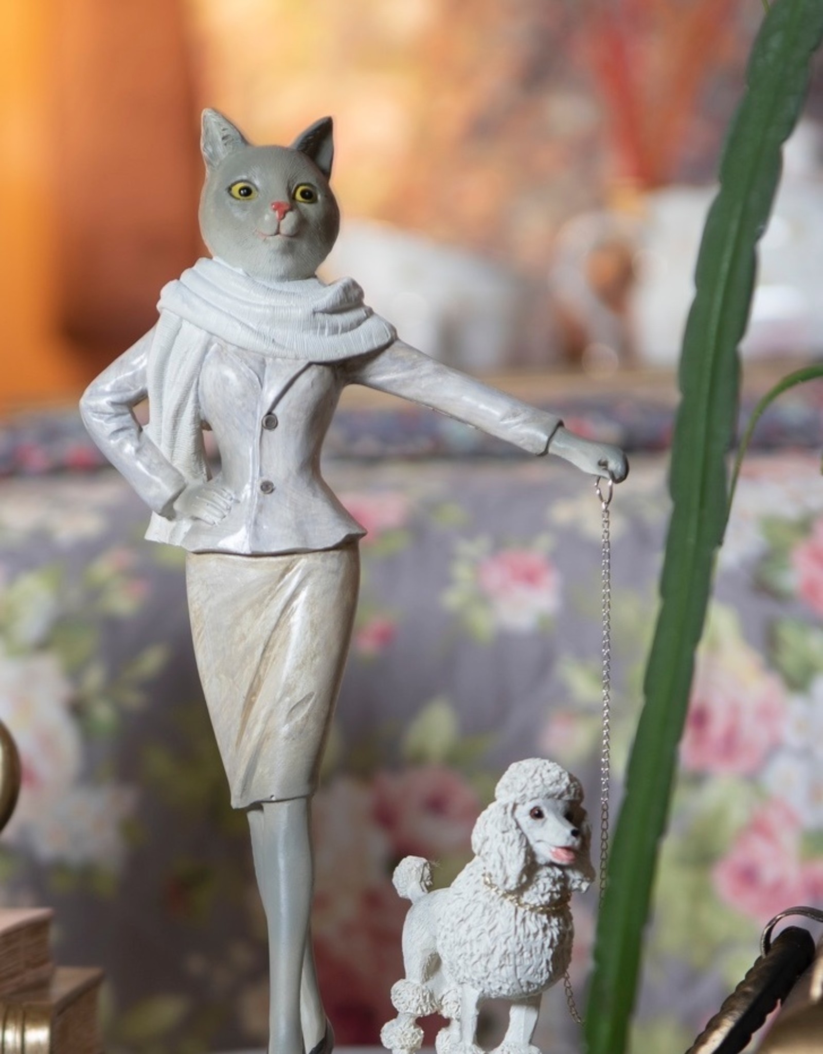 Figurine Chat avec chien
