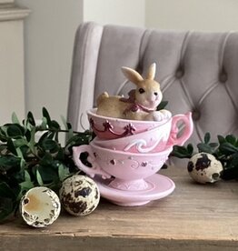 lapin couché dans une tasse