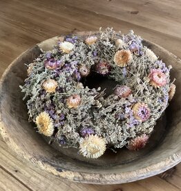 Couronne de fleurs séchées