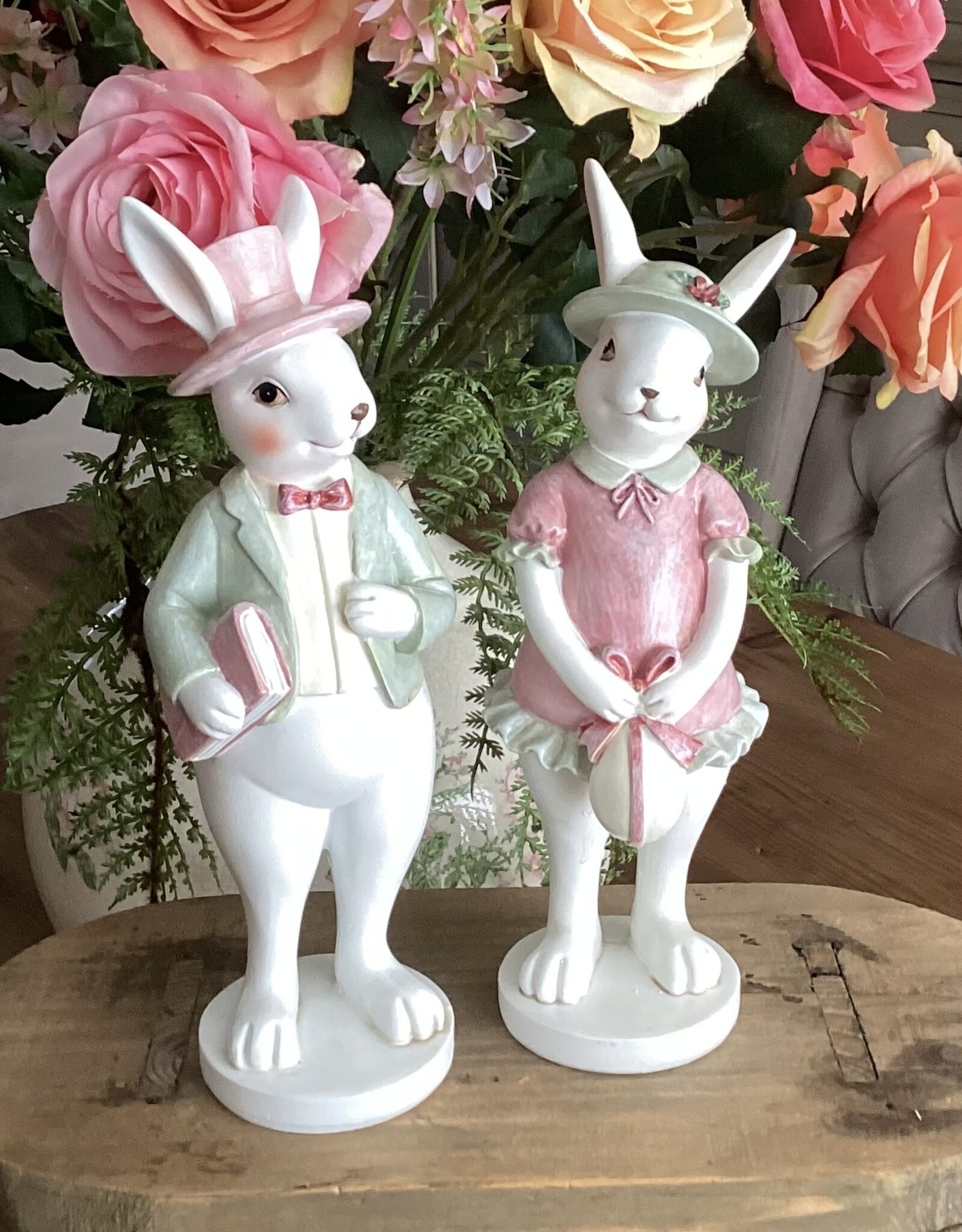 Set decoratie konijnen in pastel