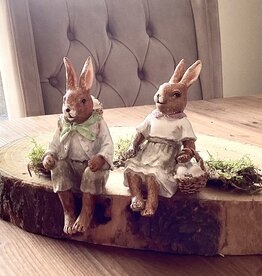Decoratie konijntjes zittend ,koppel