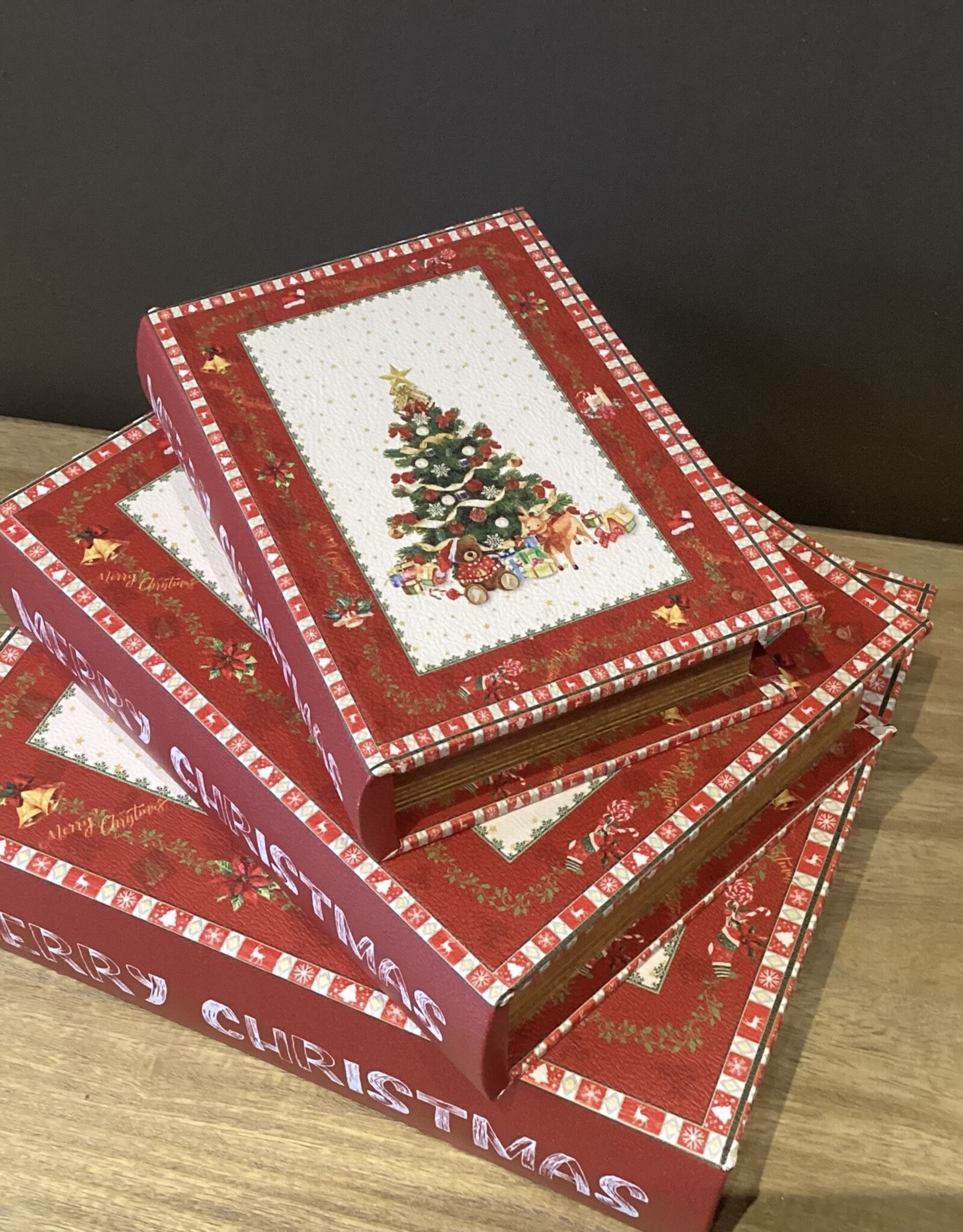 Coffret cadeau sous forme de livre (set 3)  Merry Christmas