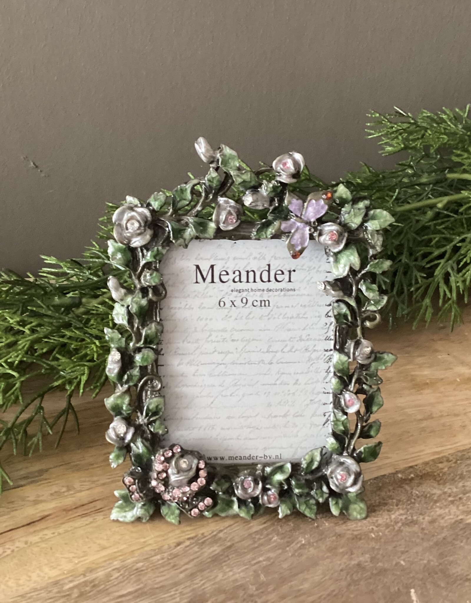 Fotolijstje emaille roosjes