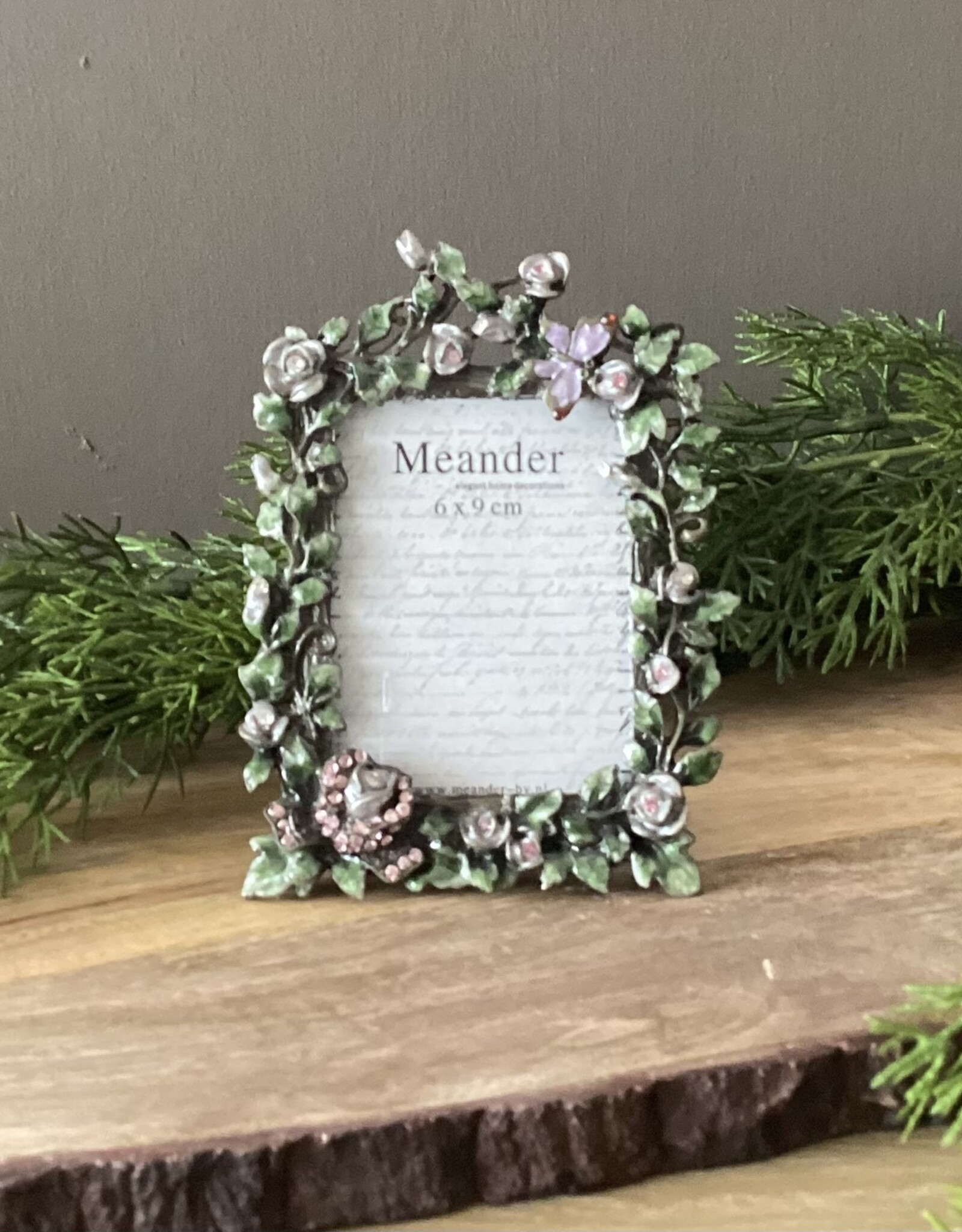 Fotolijstje emaille roosjes