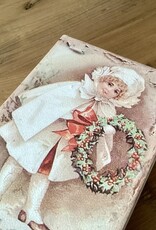 Aufbewahrungsbox in Buchform  "Mädchen mit Kranz“