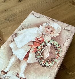 Aufbewahrungsbox in Buchform„Mädchen mit Kranz“