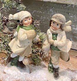 Satz von Schlittschuh laufen Kinder