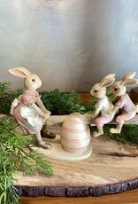 Decoration lapins sur balancoire