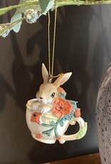 Rabbit with flowers in cup/ set 3
