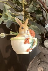 Rabbit with flowers in cup/ set 3