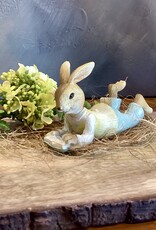 Deko Hase liegend mit Buch