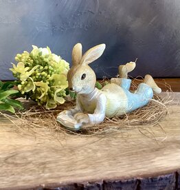 Deko Hase liegend mit Buch