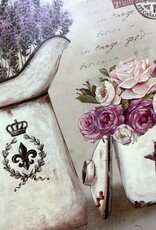 Wanddekoration Lavendel und Rosen