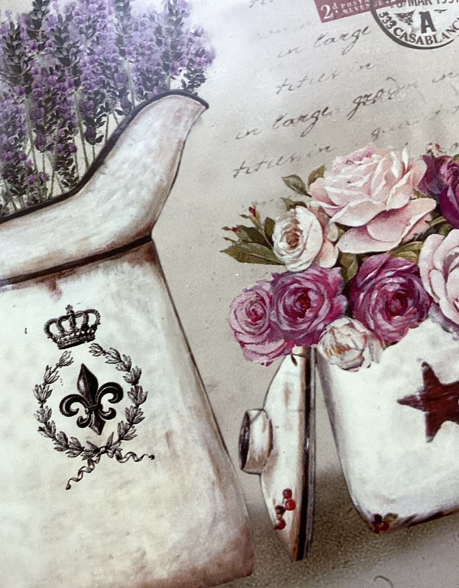 Wanddekoration Lavendel und Rosen