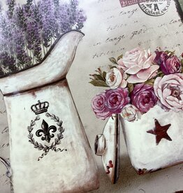 Wandecoratie Lavendel en rozen