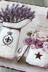 Wanddekoration Lavendel und Rosen