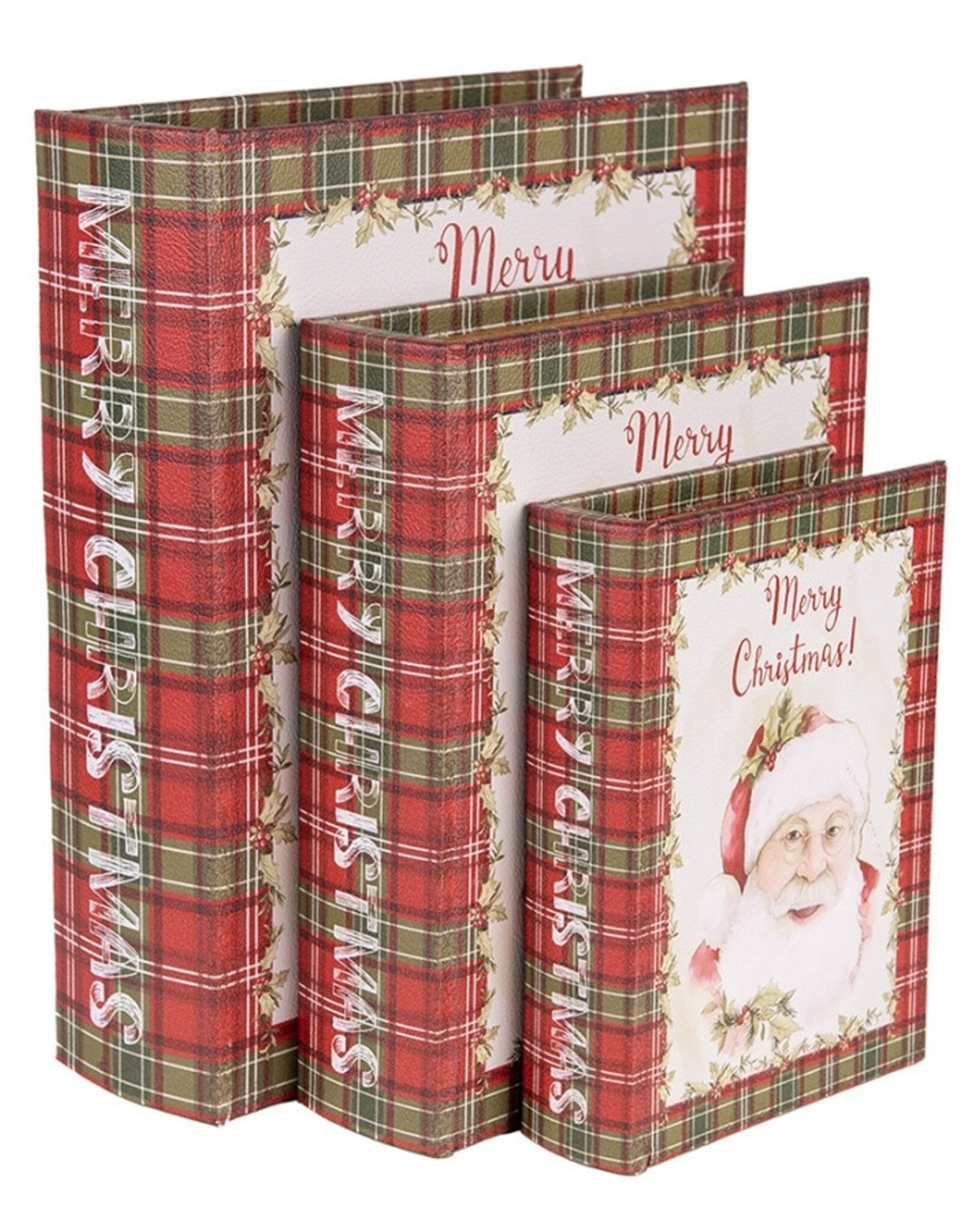 Coffret cadeau sous forme de livre (set 3)  Merry Christmas