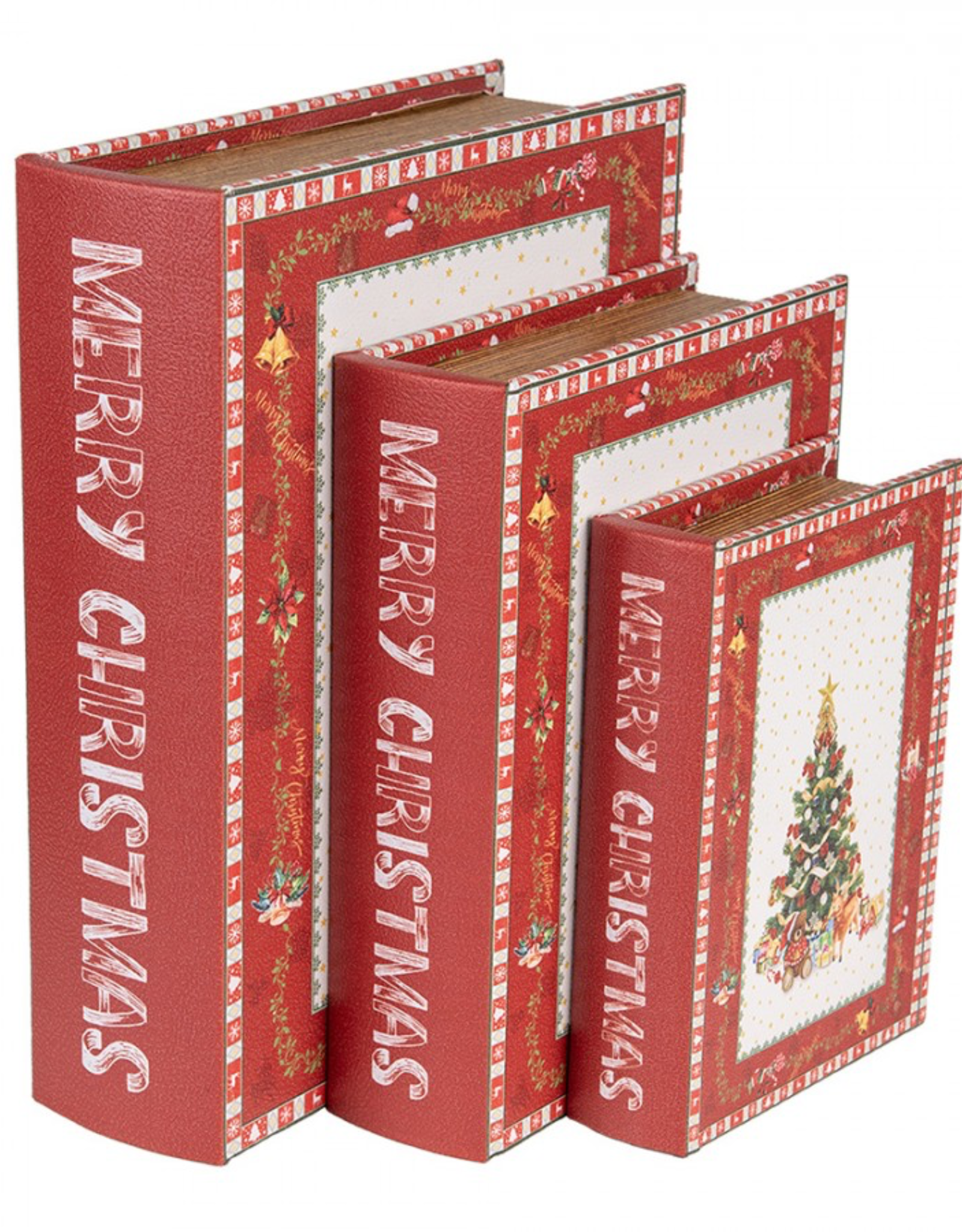 Coffret cadeau sous forme de livre (set 3)  Merry Christmas