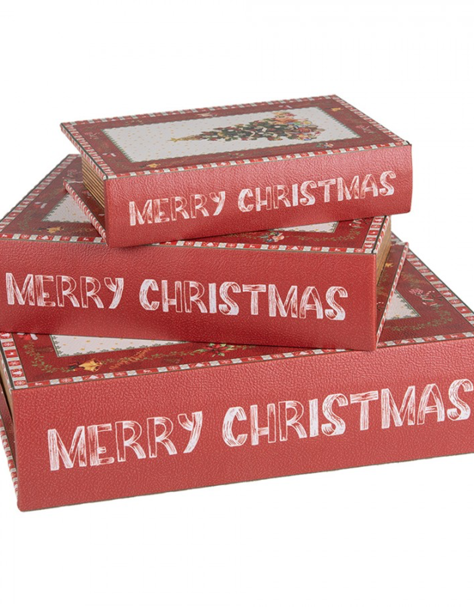 Coffret cadeau sous forme de livre (set 3)  Merry Christmas