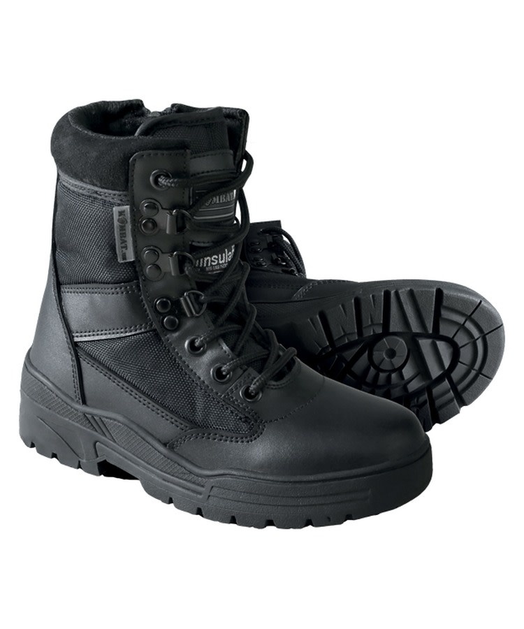 black steel patrolling boot